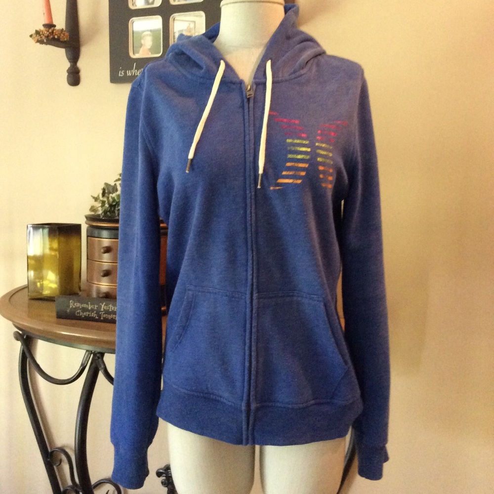 XL Hurley Blue Lightweight Hooded Zipper Jacket